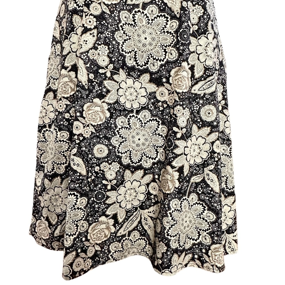 Croft & Barrow Dress 10P Black Floral Midi - Picture 4 of 7